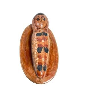 Vintage Tonala Pottery Nativity 2Pc Baby Jesus Cradle Mexican Art Replacement